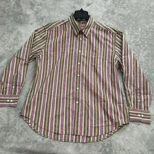 Robert Graham Shirt Men's 2XL Striped Button Up Long Sleeves Cotton Americana
